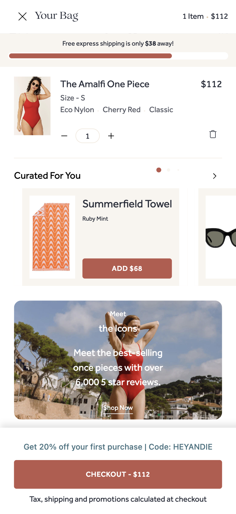 Coupon Code Reminder in Cart